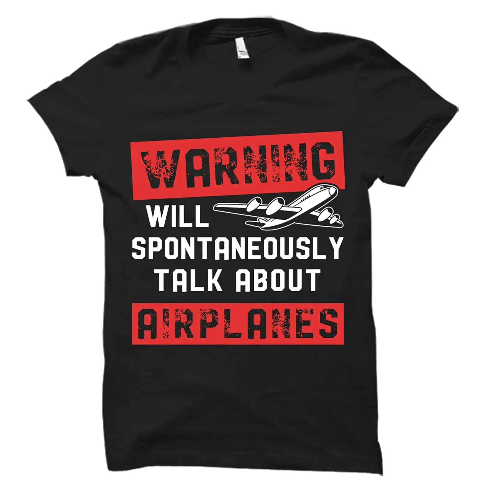 Warning Spontaneously Talk About Airplanes Funny T shirt Aviation for Pilot Aviator Airplane Enthusiast vintage Washed Casual