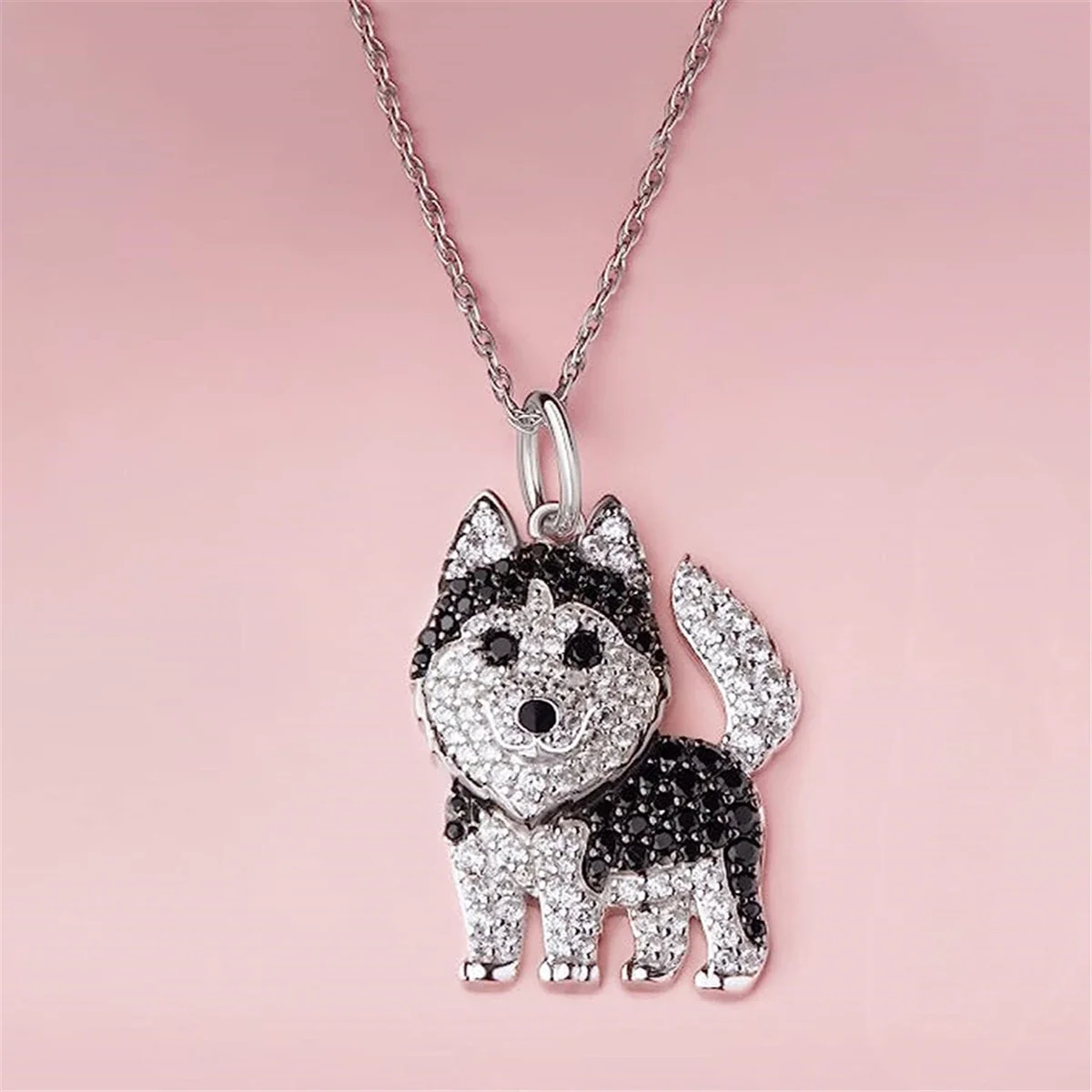 Husky Jewelry Set - Sparkling Earrings & Necklace, Chic Gift for Women's Special Celebrations