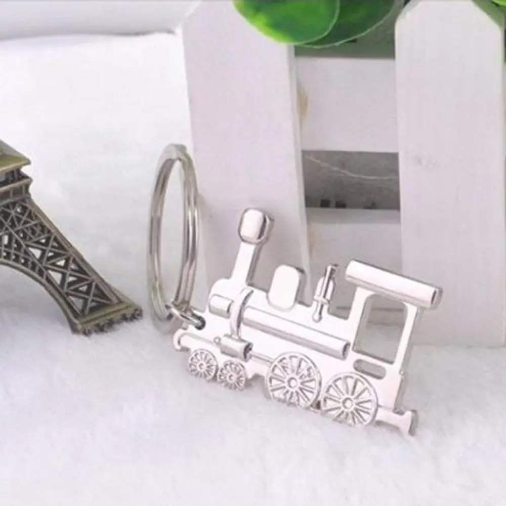 Creative Locomotive Fob Rock Silver Automotive Holder Punk Key Chains Train Steam