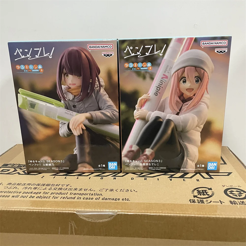 Original Bandai Anime Figure LAID-BACK CAMP SEASON 3 FIGURE Ayano Toki Nadeshiko Kagamihara Action Figurine Model Doll Collector