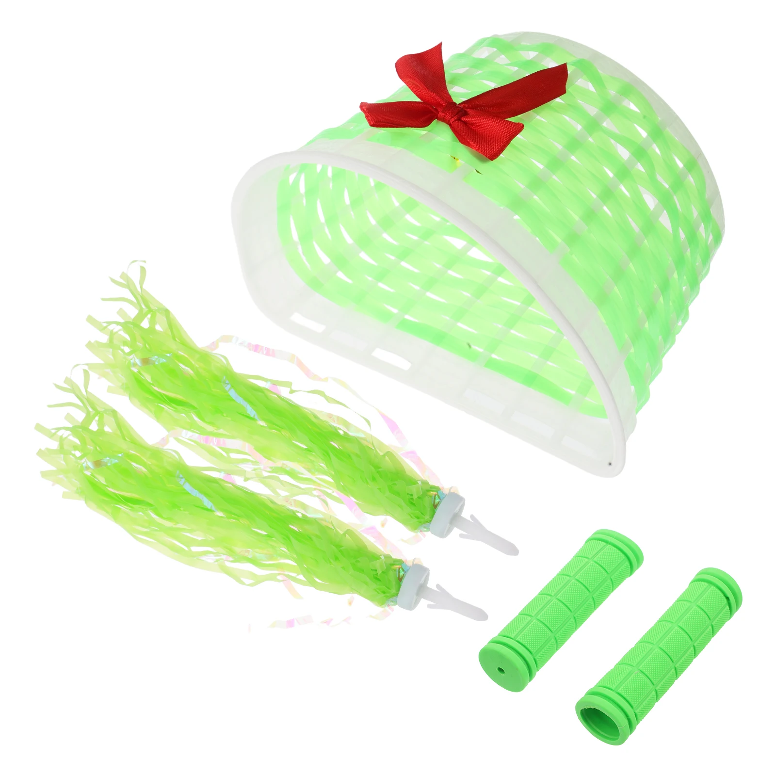 

Bicycle Basket Set Kids Scooter PE Material Bike Streamers Tricycle Durable Riding Comfortable Seat Handlebars Woven Basket