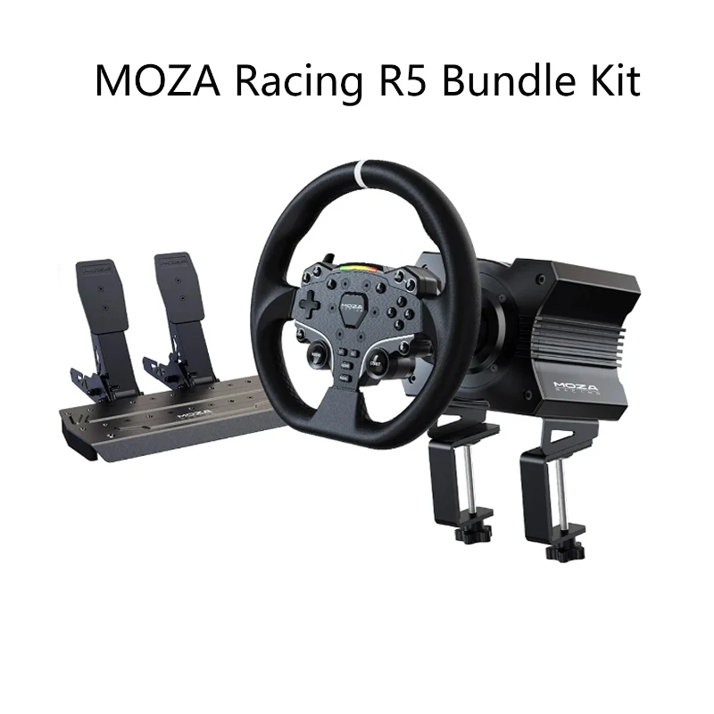 

Moza Racing R5 Bundle Kit Dual Pedals Racing Simulator Game Steering Wheel Game Steering Wheel Pressure Pedal Complete Equipment