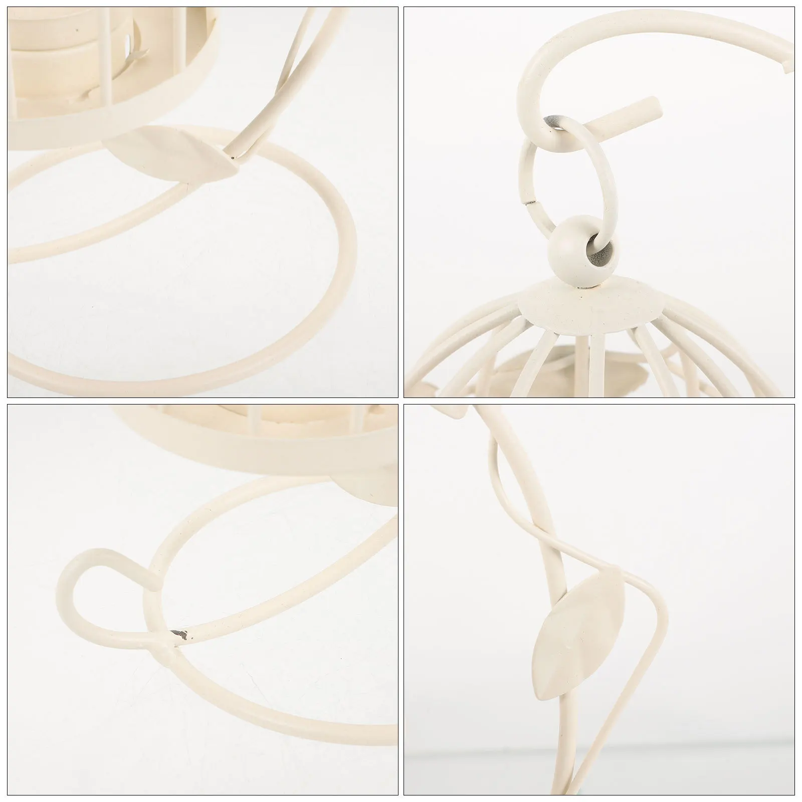 

White Holder 13*8.5*8.5Cm Hard Wire Cage For Indoor Outdoor Wedding Party Hanging Table Decoration Vintage