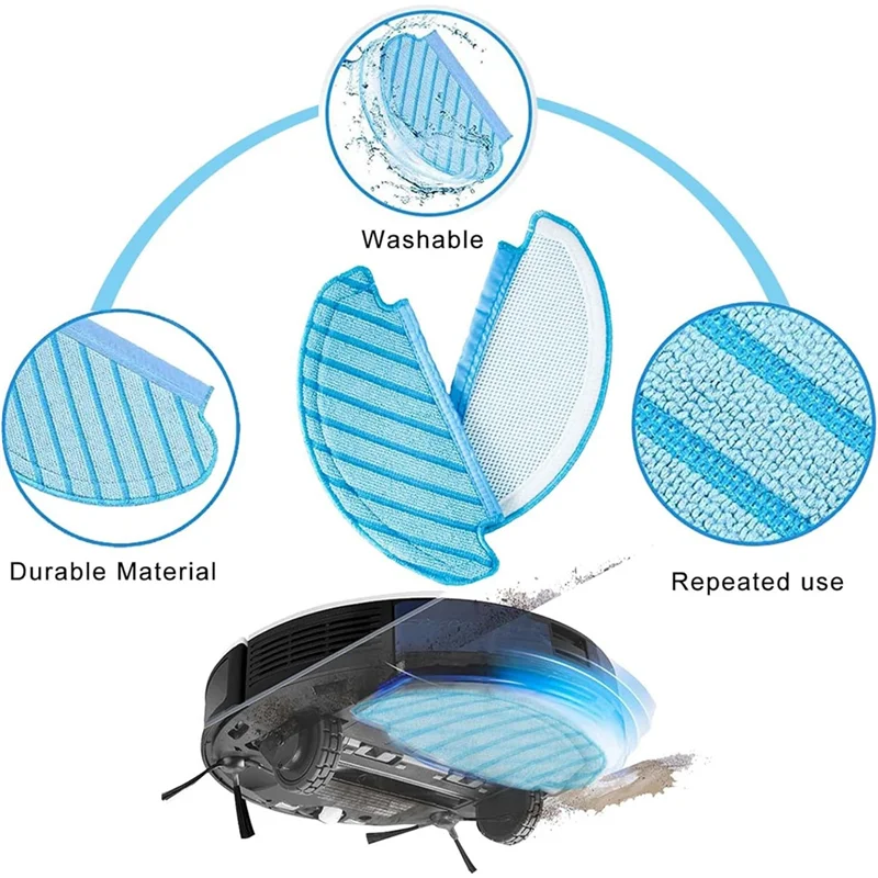 -ABPO جهاز آلي لتنظيف الأتربة فرشاة جانبية رئيسية فلتر Hepa ممسحة قماش كيس لجميع الغبار ملحقات لـ ECOVACS DEEBOT N10 N10 PLUS