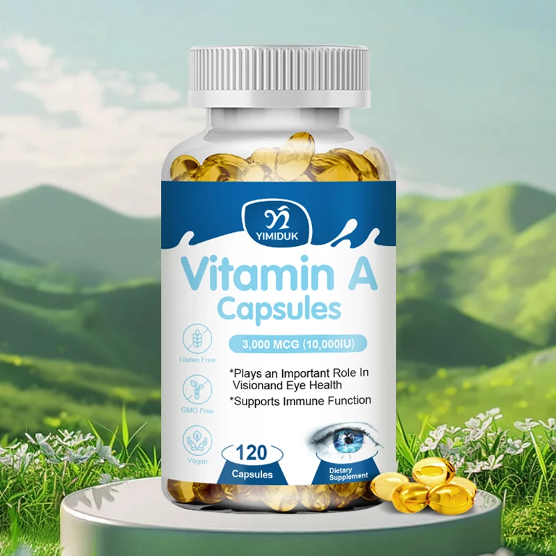 

Vitamin A Capsules, Vision Health, Helps Night Vision & Immune System, Skin Health - Non GMO, 120 Softgels Capsules