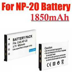 NP20 NP-20 Camera Battery For Casio EX-Z7 Z8 Z11 Z60 Z65 Z70 Z75 Z77 M1 M2 M20 S1 S2 S3 S20 S100 S500 S600 S770 S880 1850mAh