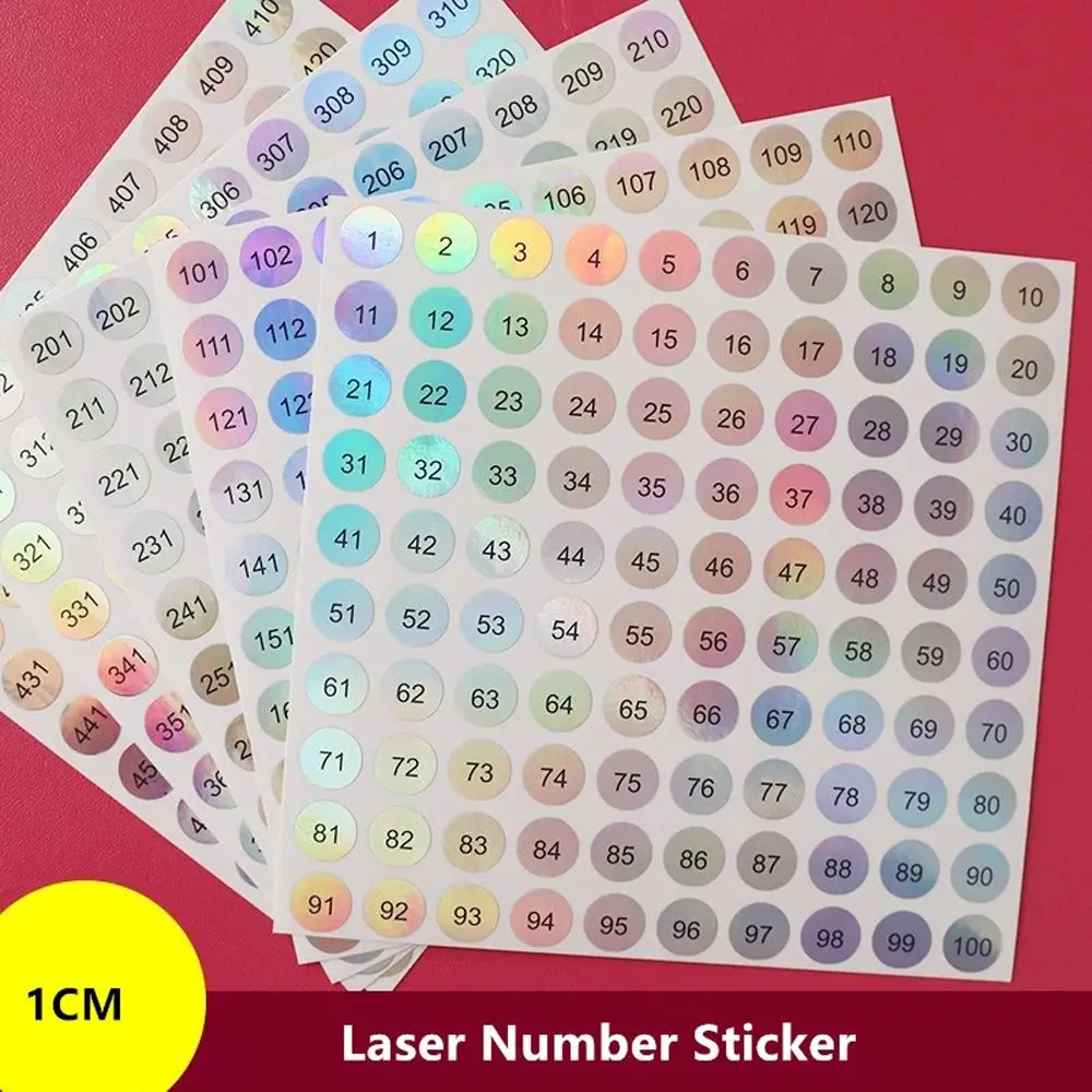 Multi-purpose Self Adhesive Laser Digital Label Sticker Lipstick Color Tags DIY Craft Sticker Nail Polish Number Sticker