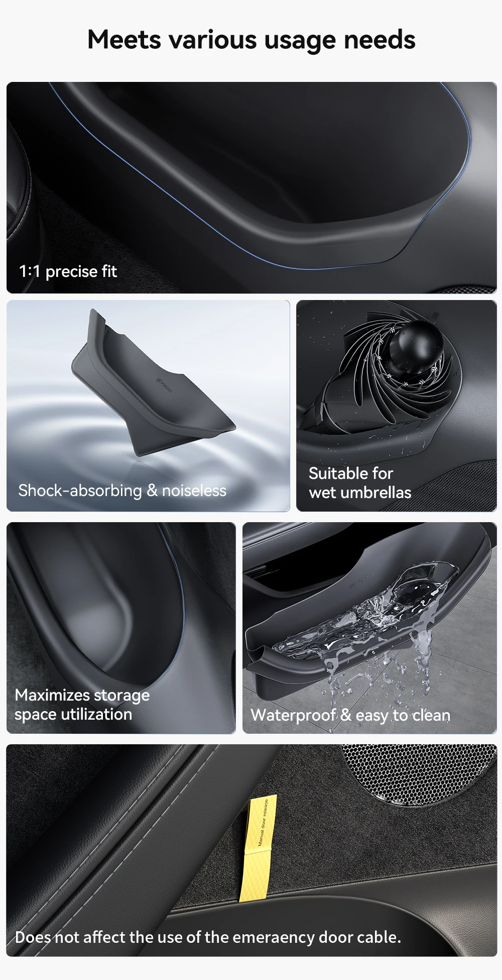 YZ Für Tesla Model Y 3 YL Juniper Highland Autotür-Seitenablagebox Türorganizer Ablagefach Mülleimer Zubehör – Detail 3
