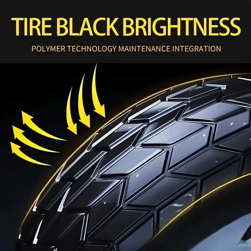 

Good polishing wax, shiny black, restores tire gloss and enhances tire appearance, preventing oxidative cracking and aging