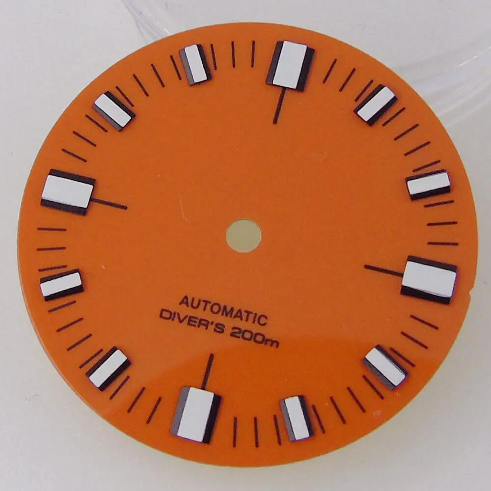 28.5mm Orange Yellow Black Shell  Watch Dial For Japan NH36A NH35A 2824 Movement