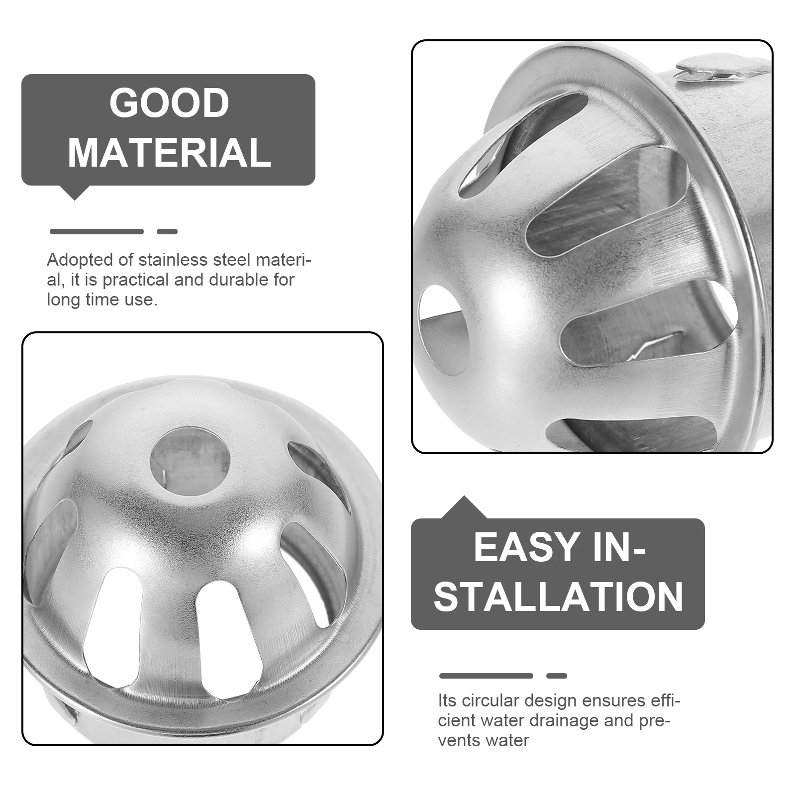

1pc Stainless Steel Floor Cover 304 Anti-Clogging Large Drainage Capacity Balcony Terrace Outdoor Corrosion Resistant Thickened
