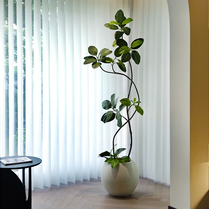 Simulated green plants high-end light luxury indoor living room bionic flowers large floor fake potted plants