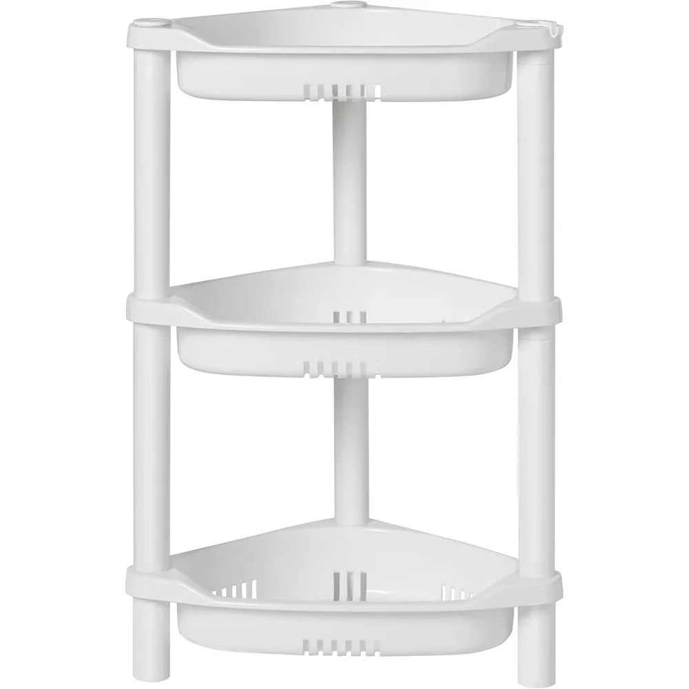 

3-х ярусный органайзер для душа, угловая полка, 14,4 x 11,2 x 22,4 дюйма, нержавеющие, пластиковые подставки для душевых стоек для внутренней ванной комнаты