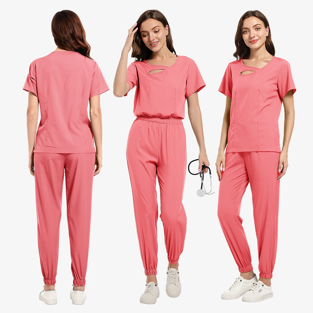 Conjunto de enfermagem novo estilo vestido cirúrgico pet hospital médico enfermeira médica conjunto uniforme trabalho salão beleza clínica camisa e calças