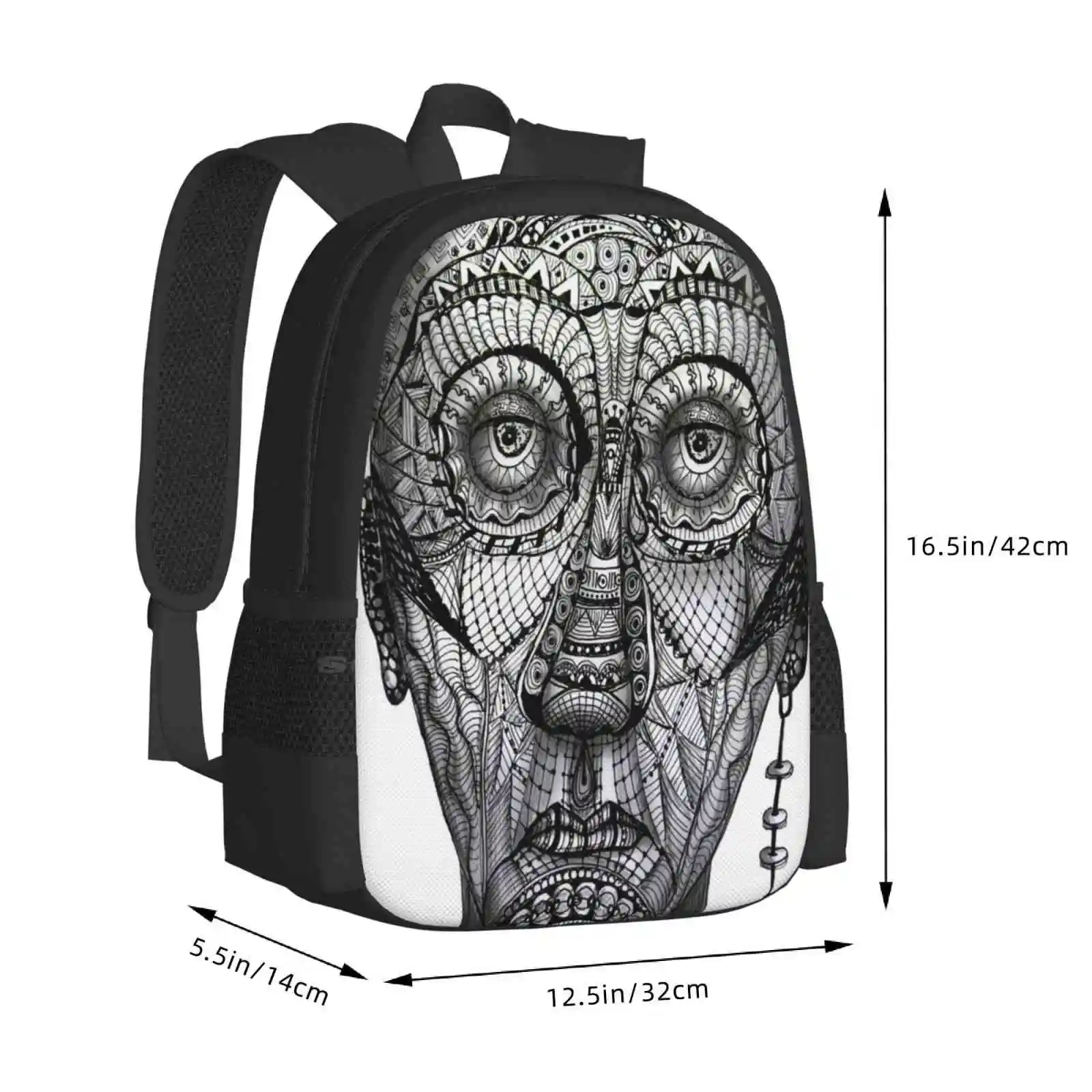 Mochila escolar de tatuaje para hombre, bolsos de moda, retrato de Zentangle, gran oferta