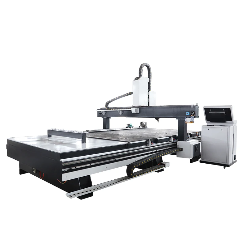 High cost-performance four-axis ATC CNC milling machine 2130 woodworking with side rotary axis for machining curved materials