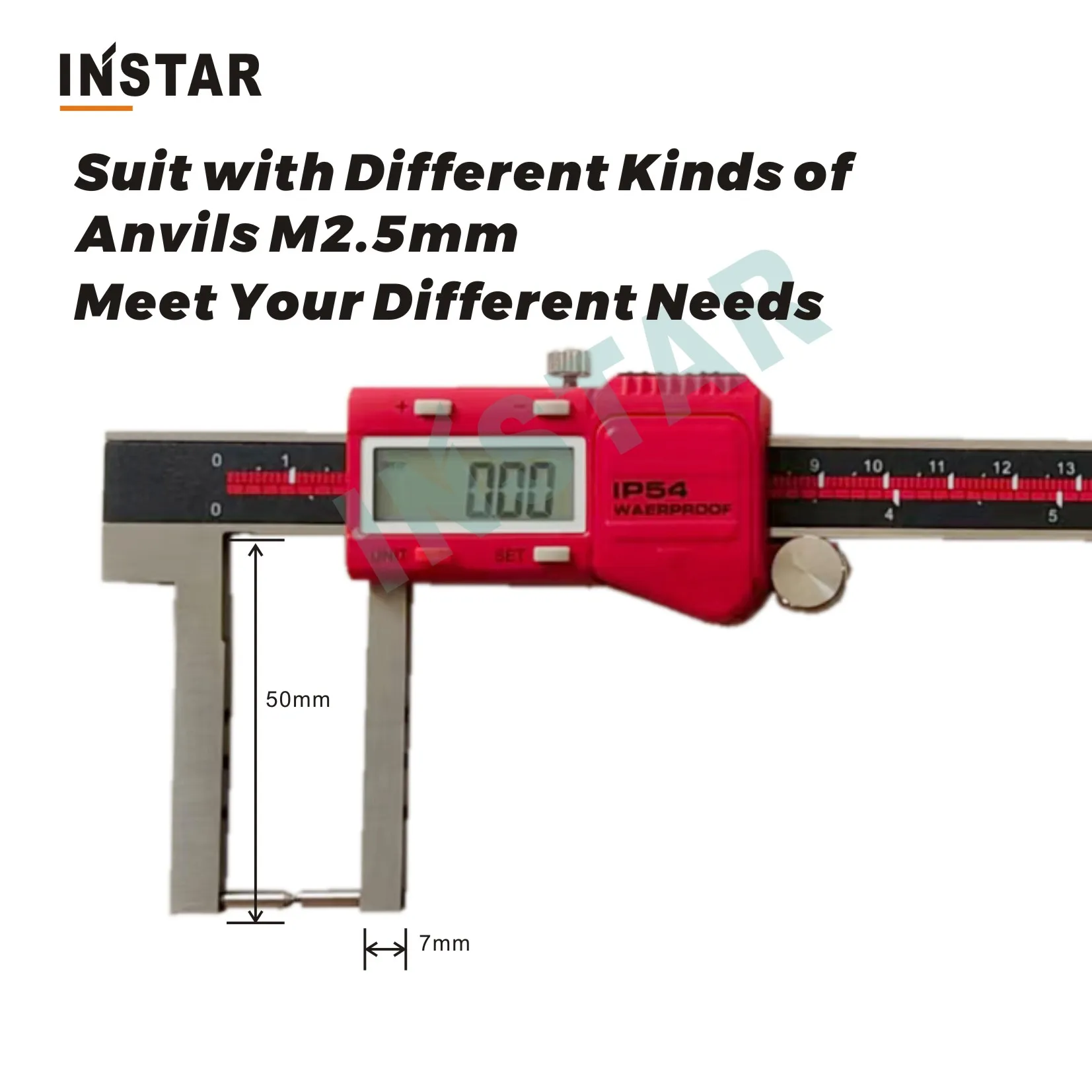 Instar Multifunctional Digital Caliper Inside Groove Measuring 0-150mm x 0.01mm 200mm Interchangeable Anvils M2.