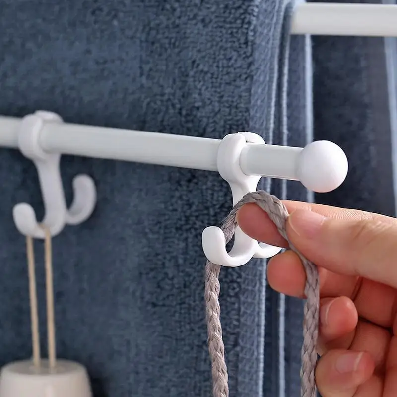 Punching Free Swivel Hanger Rotating Towel Rail Space Saver Wall Mounted Folding Towel Bar Multiple Arm Swing Hanger For Toilet