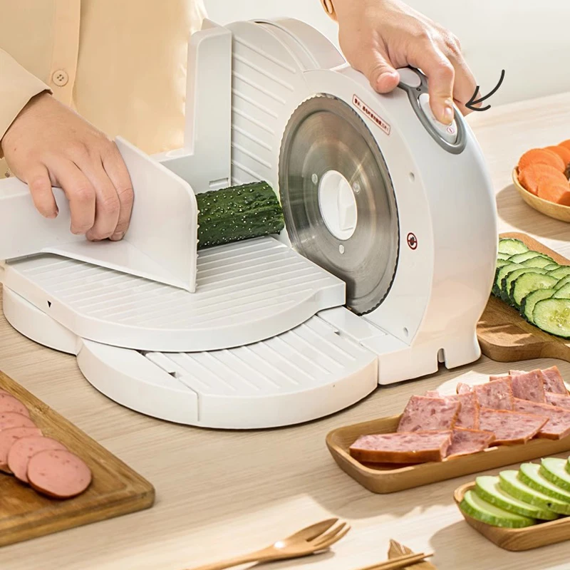 Electric Meat Slicer Cutting Beef Mutton Roll Vegetable Bread Machine Detachable Stainless Steel Knife Adjustable Thickness