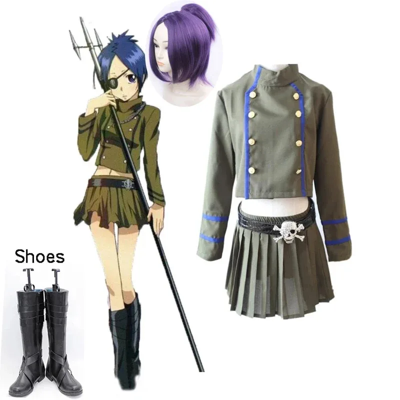 lili 123Anime Katekyo Hitman Reborn Cosplay Costume Kokuyo Chrome Dokuro Women Men Girl School Uniform Wigs Shoes Clthoes