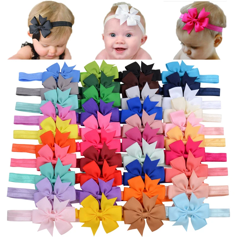 40pcs CHILDREN\'S Headband Webbing Fishtail Bow Headband Baby Headband CHILDREN\'S Accessories