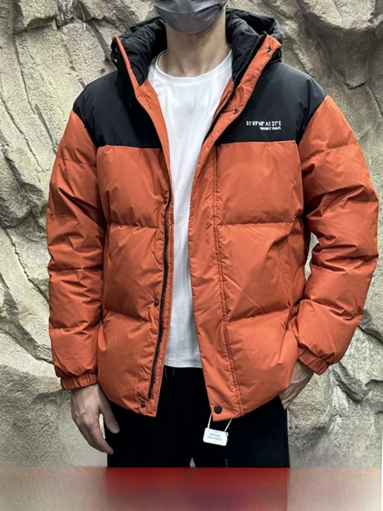 

90% Du down Puffer Jaet Men's Winter Coat Warmth Hooded Couple Matching Color Blo Design Youth Faion Regular Length