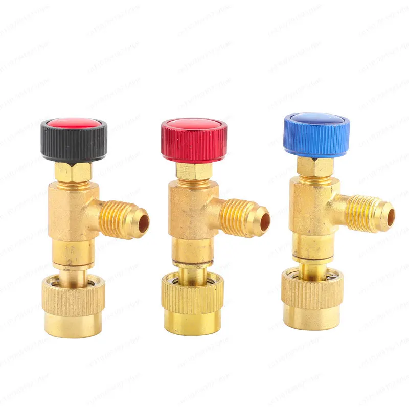Pure Copper Refrigerant Charging Safety Valve – R22 / R410A Adapter Tool for Home AC Maintenance