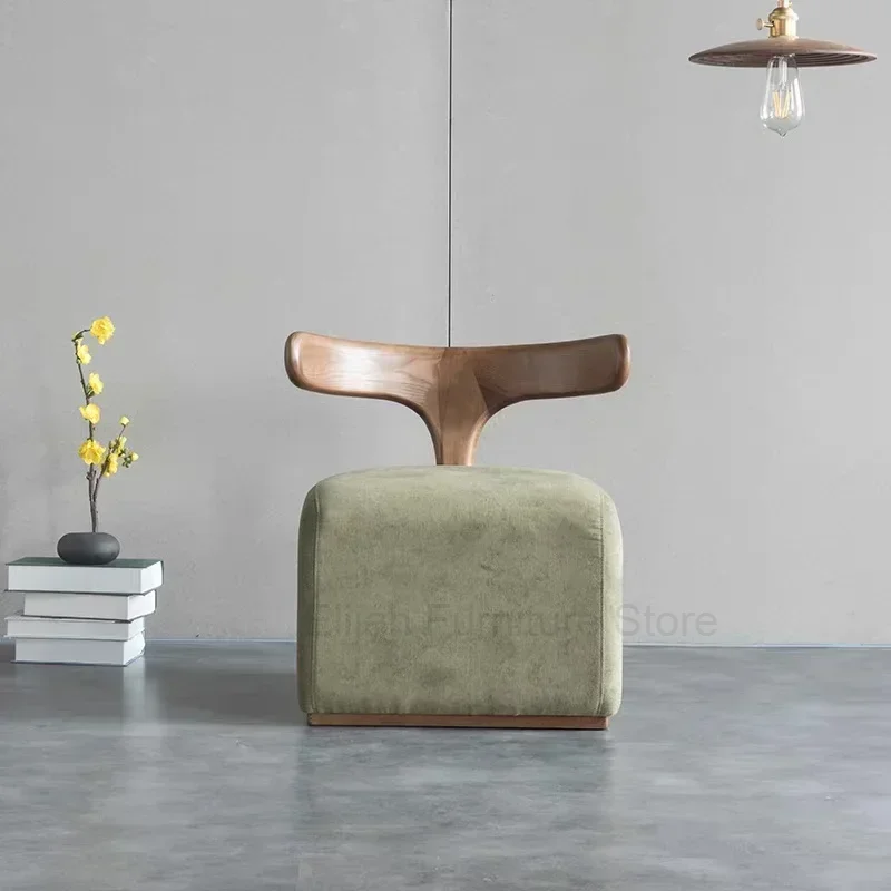 

Nordic Modern Change Sofa Designer Original Solid Wood Back Cloth Bench Shoe Stool Makeup Stool Balcony Living Room