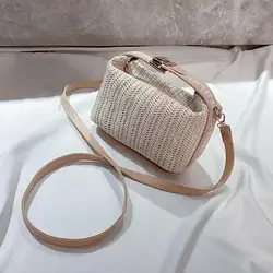 Borsa di paglia Casual borsa intrecciata di paglia da donna alla moda con cinturino regolabile grande capacità per il pendolarismo viaggiare tutti i giorni