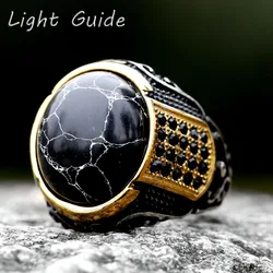 2023 new Arrival Design Stainless Steel Colorful Stone Trend Men's Ring fashion High Quality Jewelry free shipping