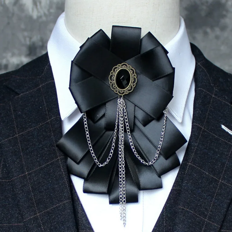 Britse Mannen Rhinestone Bowtie Stropdas Huwelijk Bruidegom Wit Overhemd Punk Mode Nieuwe Kwastje Strikje Voor Mannen Bruiloft accessoires