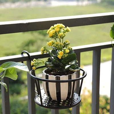 Support à fleurs pour balcon d\'intérieur, type orchidée suspendue verte suspendue, support polyvalent en métal pour plantes, support pour plantes