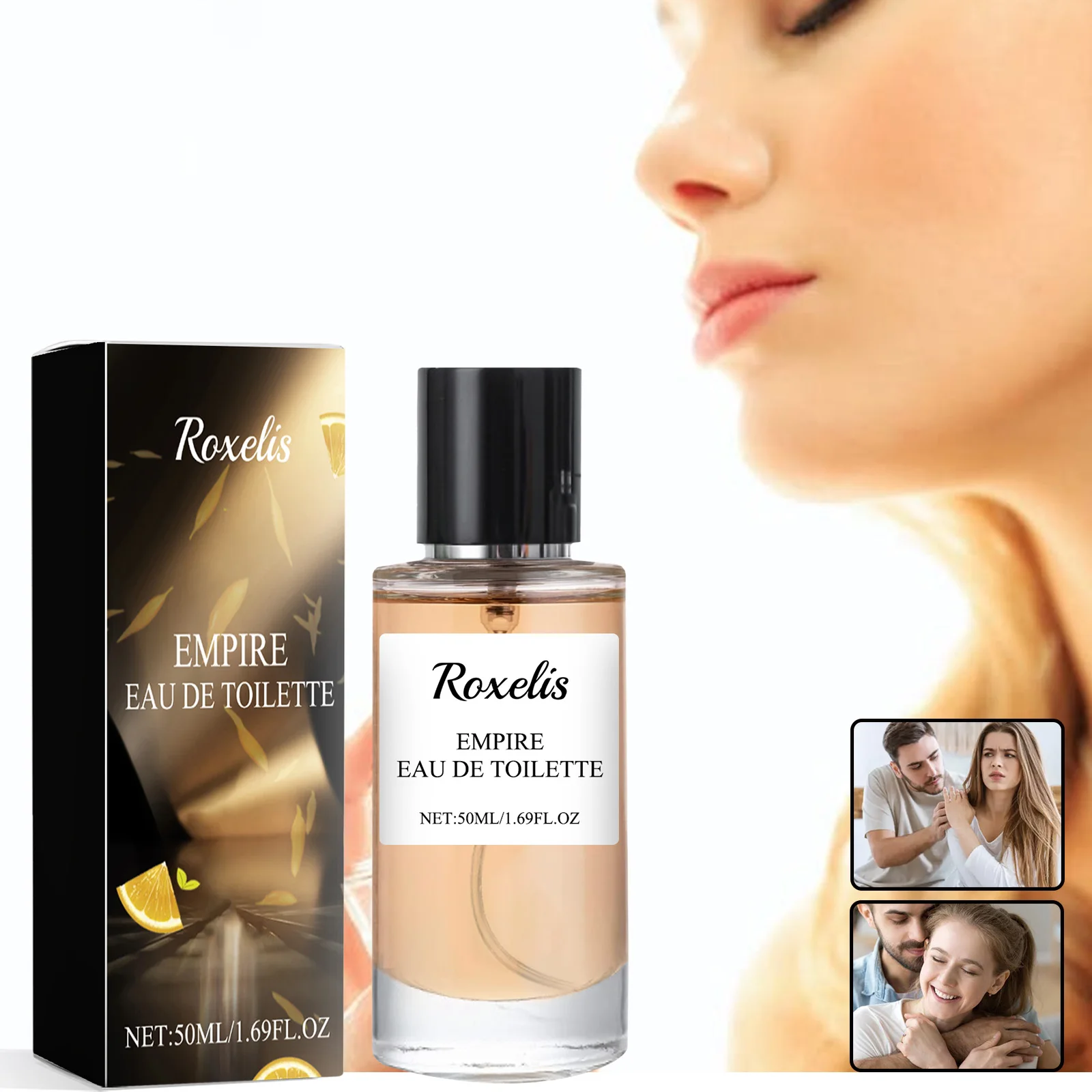 Roxelis Citrus Light Perfume Emits Charm Fragrance, Lasting Fragrance Fresh Elegant Mild Natural Non Pungent Perfume 1.69 oz