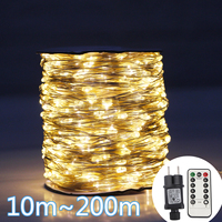 50M/120M LED String Lights Silver Wire Fairy Lights Christmas Garland For Outdoor Street Patio Tree Garden Camping Party Decor