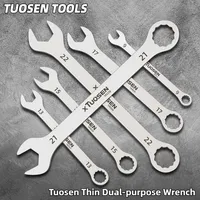 3mm Ultra-thin Wrench Large Open-end Wrench Plum Dual-purpose Wrench Wholesale 6-27MM Cross-border Thin Section Dual-purpose