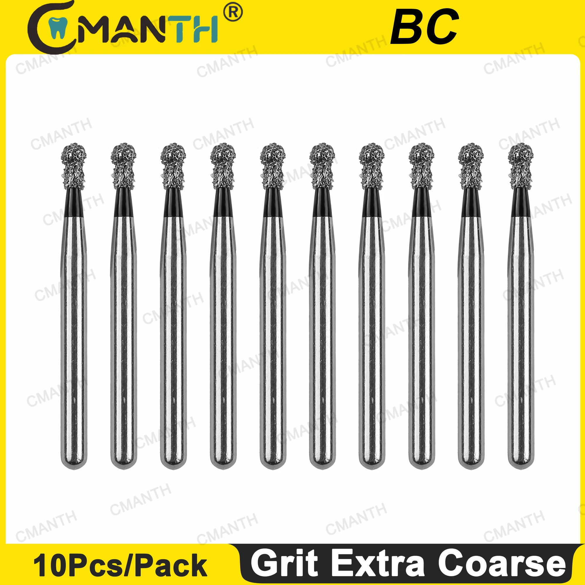 

Dental Diamond Burs Drill Dentistry Drill FG 1.6mm Grit Extra Coarse 802-016B Fit High Speed Handpiece Handle 10Pcs/Pack