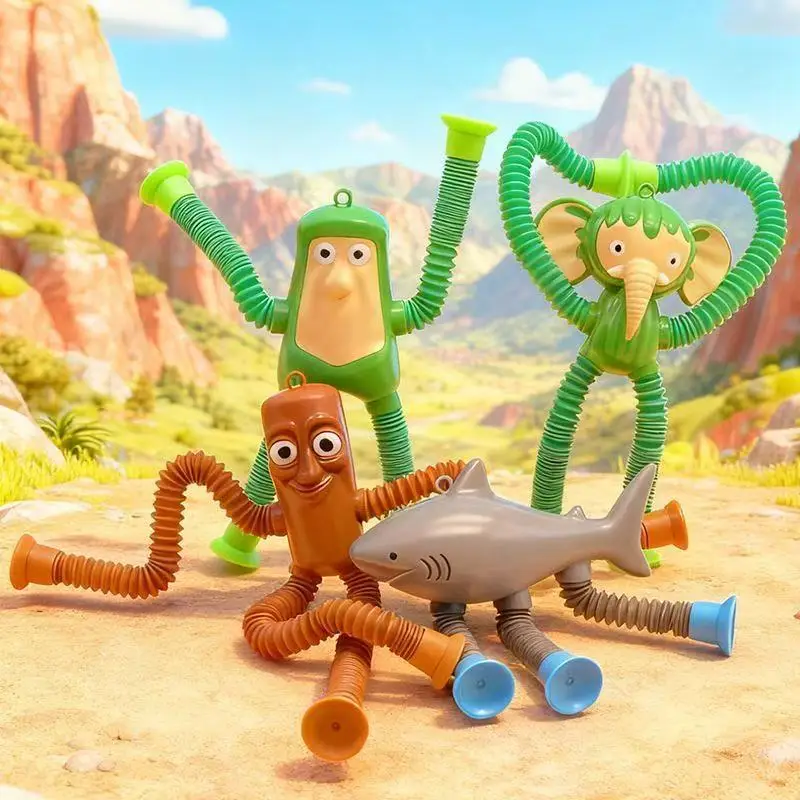 جديد تونغ تونغ صحور ‌   ألعاب كأس الشفط أنابيب البوب لتخفيف التوتر ألعاب يدوية تلسكوبية منفاخ حسية لعبة ضغط مضادة للإجهاد