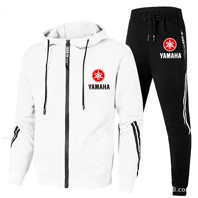 

Yamaha Motorcycle Racing Tracksuit Men's Clothing Yamaha Logo Print Zip Sweatshirt&Pant Men Sets Bike Jacket Men Sportswear Suit