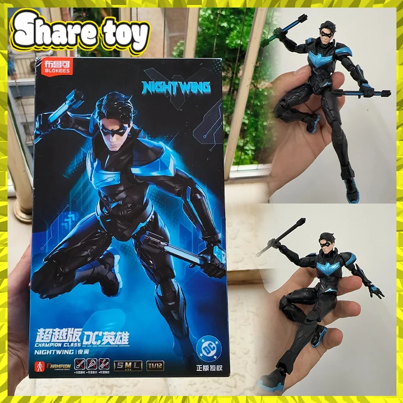 Nuevas figuras de acción Blokees DC Heros Series Champion Class Nightwing Robin, Superman, Batman, figuras articuladas y ensamblables, juguetes modelo.