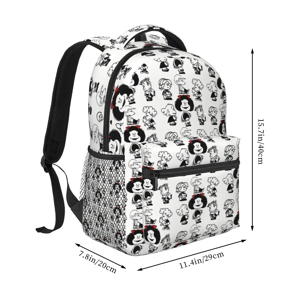 Characters White Students School Bags Boy Girl Fashion Anime Mafalda Teens Books Backpack