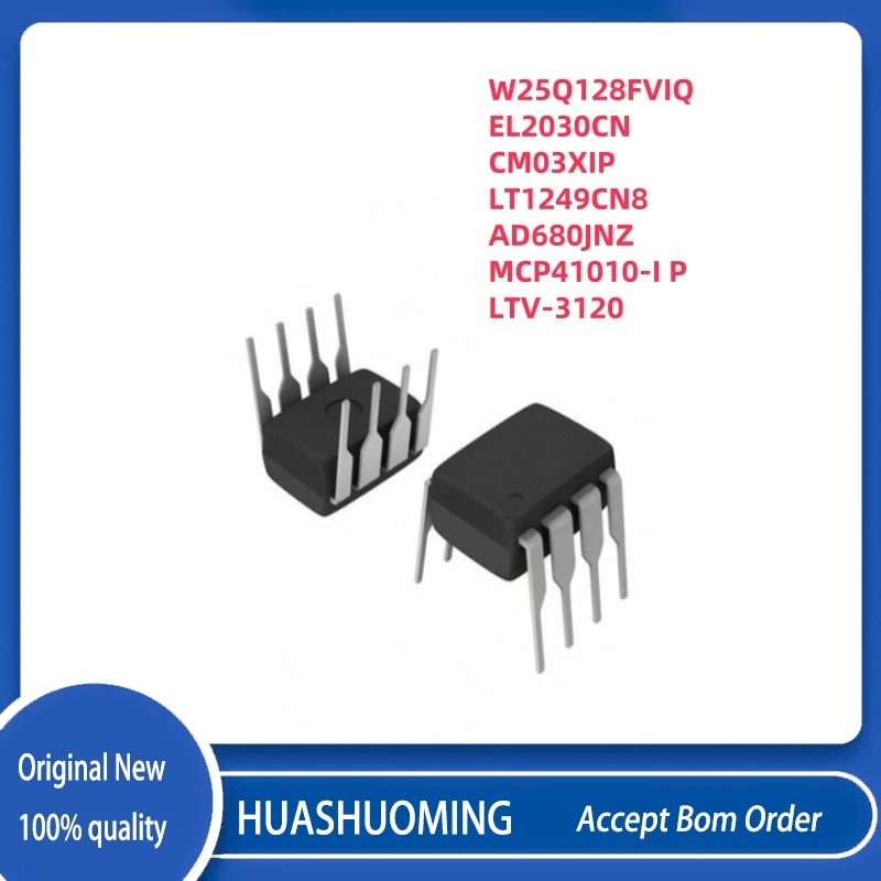 10Pcs/Lot  W25Q128FVIQ W25Q128  EL2030CN CM03XIP LT1249C LT1249CN8  AD680JNZ  MCP41010-I/P  MCP41010  LTV-3120 LTV3120   DIP-8