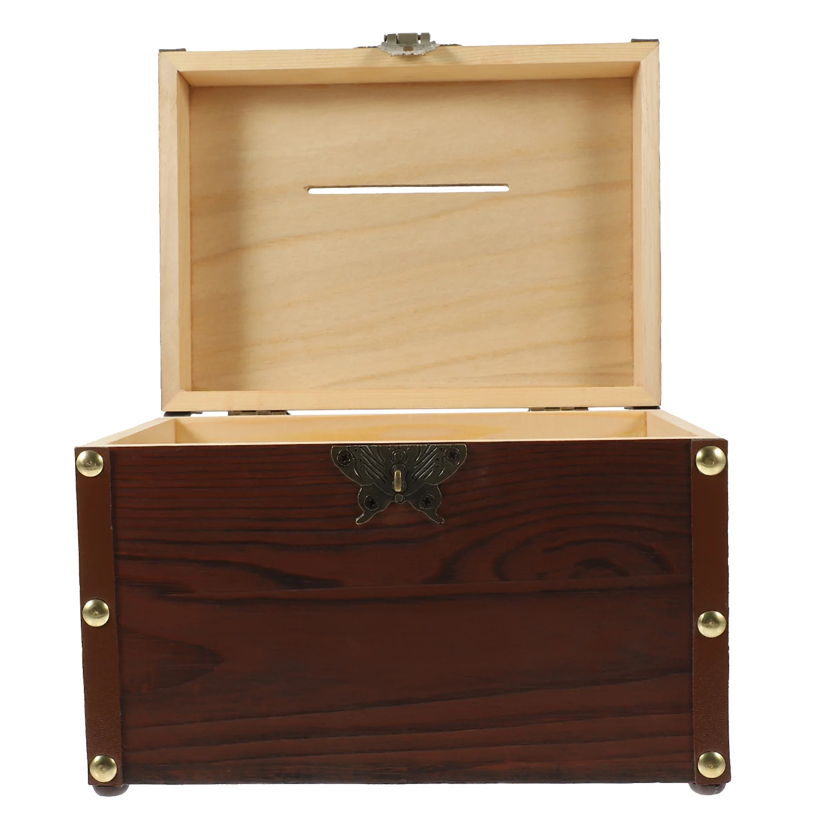 

Wooden Piggy Bank Large Capacity Money Jar Home Use Coin Storage Box Kids Pirate Treasure Chest Decorative Savings Can