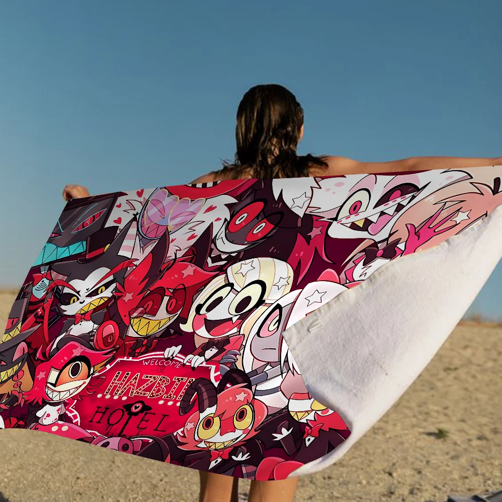 

H-Helluva Boss Game Anime Cartoon Beach Towel Cute Kawaii Room Decor Bath Girls Children Hand Towels For Bathroom Shower