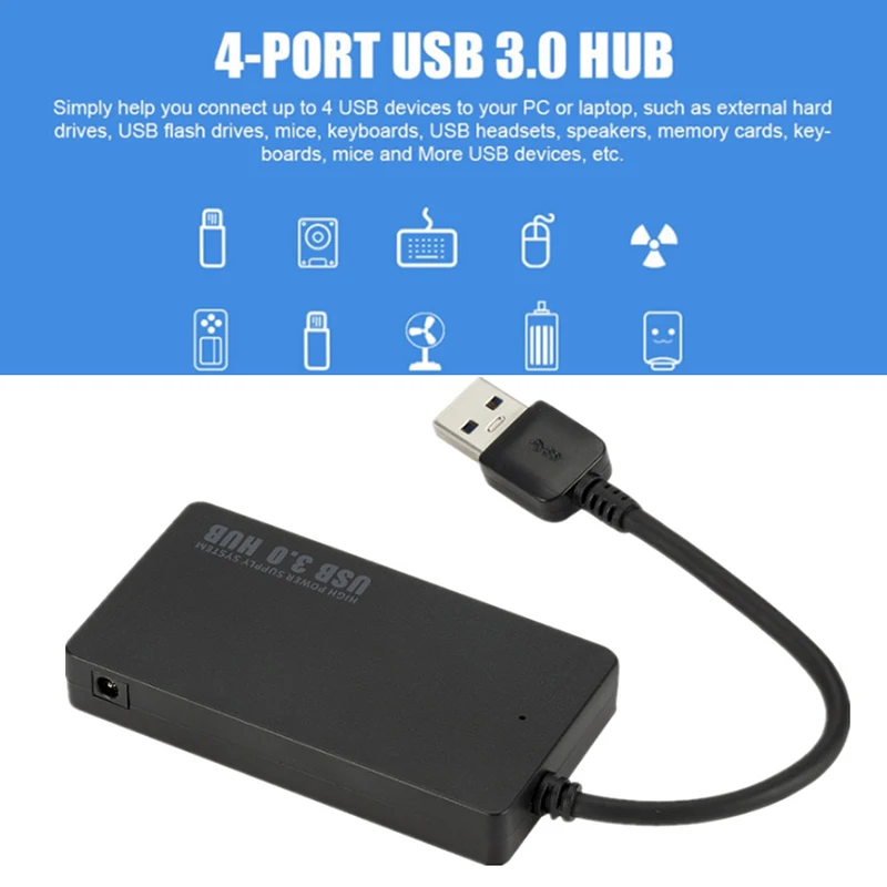 خارجي 4 منافذ HUB USB 3.0 محول الفاصل عالية السرعة USB المتوسع ملحقات الكمبيوتر للكمبيوتر المحمول ماك بوك