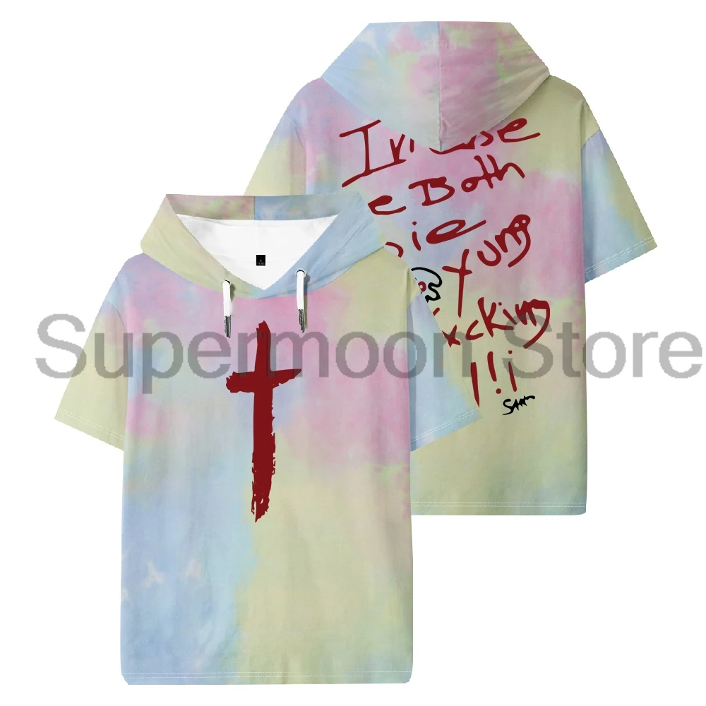 

Футболка с капюшоном Saint Jhn Merch, фестивальный сезон 2025 года, футболка с короткими рукавами для женщин и мужчин, уличная уличная одежда, топы
