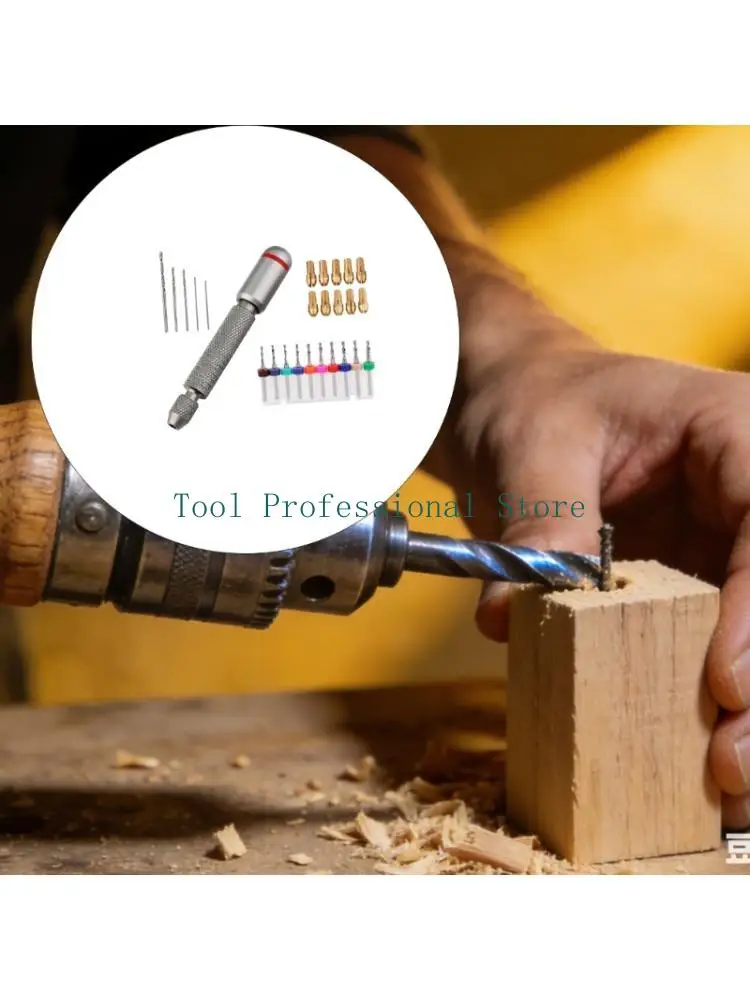 

57QF Hand Drill Bit With 7Pcs Twist Drills Bit (0.8-2.5Mm) Rotary Tool for Woodworking