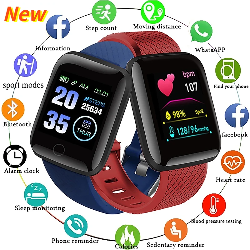 키즈 스마트 워치 남성 혈압 방수 Smartwatch 심박수 모니터 피트니스 트래커 스포츠 시계 여성