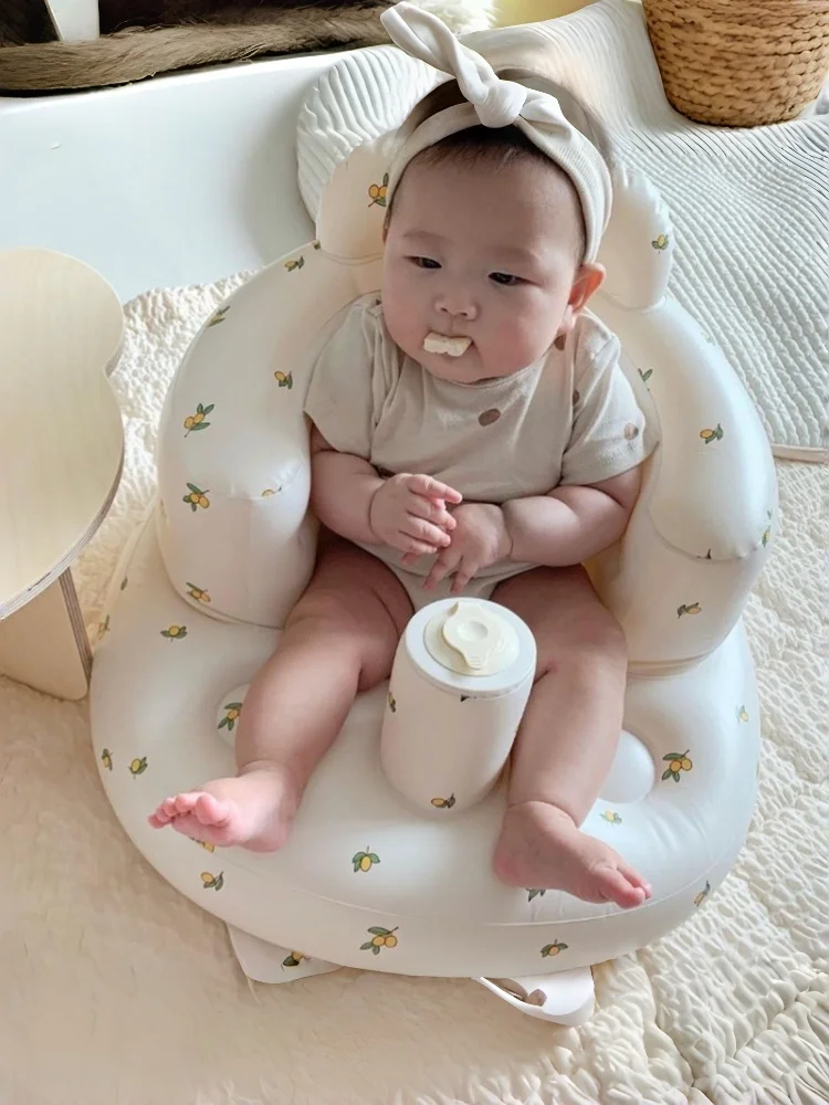 Portable Baby Inflatable Sofa Chair Pool Float Seat with Back Support Anti-Fall Bath Stool -Soft And Comfortable for Little Ones