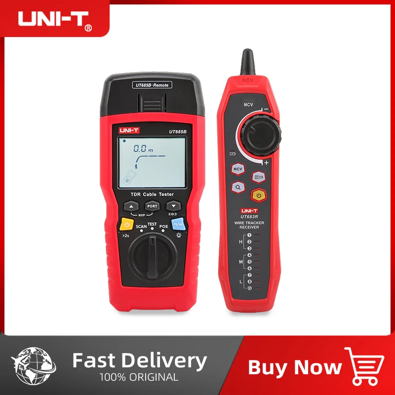 UNI-T UT685B KIT TDR Cable Tester Pair Coaxial POE Network Cable Length Sequence Detector RJ11 RJ45 Plug Adapter