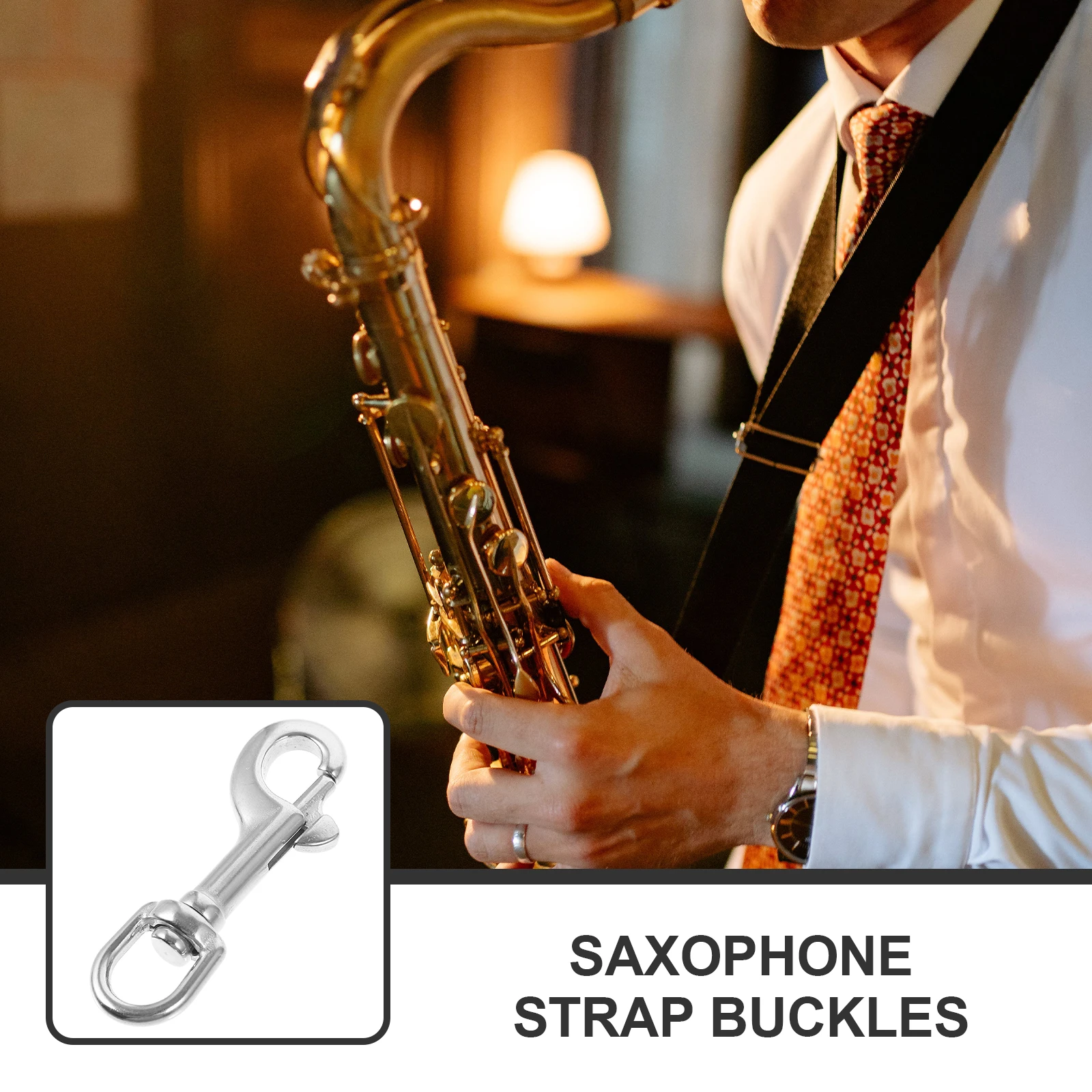 

Saxophone Strap Hooks Durable Swivel Snap Hook Tenor Alto Neck Rope Clips Dog Leash Flagpole Rings Lightweight Portable